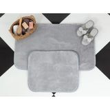 EC Shop 2'li Set Banyo Peluş Halı Gri Banyo Paspası