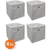 EC Shop (4 Adet) Alas Raf Organizer Kutu Seti (30*30*30 Cm) Yeni Sezon Nano Teknoloji Su Geçirmez Kumaş Gri - 30 x 30