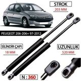 EC Shop Arotomarket Peugeot 206 Hatchback Bagaj Amortisörü Takımı Yan Sanayi 8731E6