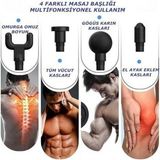 Ec Shop Ckrl Şarjlı 4 Başlıklı Darbeli Titreşimli Tabanca Masaj Aleti Kas Rahatlatıcı 6 Kademeli