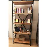 EC Shop Mobecohome Kitaplık 5 Raflı Concept Rafofis Ev Dosya Kitap Rafı Ceviz