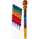 EC Shop Sevgi Kırtasiye Emoji Yumurtlayan Kurşun Kalem 4 Lü Set Zıp Zıp Kafalar Simli Sulu Kalem Hediyeli