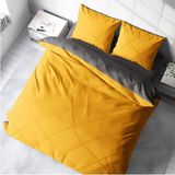 EC Shop Sheri Home Delu x e Renforce Çift Kişilik Nevresim Takımı %100 Pamuk Sarı-Grı014533 - 120 x 200 cm - Açık Gri