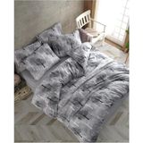 EC Shop Sheri Home Tekstil Cotton Gri Ağaç Çift Kişilik Nevresim Takımı Seti - 120 x 200 cm - Açık Gri