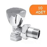 ECA 10 Adet Eca Rv3 1/2 Köşe Radyatör Valfi Krom Kaplamalı Petek Havlupan Vanası 602120749 Çok Renkli