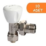 ECA 10 Adet Eca Rv3 1/2 Köşe Radyatör Valfi Pex Petek Havlupan Vanası 602120721 Çok Renkli