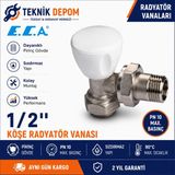 ECA 1/2" Köşe Radyatör Vanası Dayanıklı Pirinç Gövde ile Kolay Montaj ve Yüksek Performans