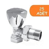 ECA 25 Adet Eca Rv3 1/2 Köşe Radyatör Valfi Krom Kaplamalı Petek Havlupan Vanası 602120749 Çok Renkli