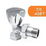ECA 50 Adet Eca Rv3 1/2 Köşe Radyatör Valfi Krom Kaplamalı Petek Havlupan Vanası 602120749 Çok Renkli