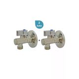 Eca 602111048-2 Rozet Dahil 1/2 inç Krom Volanlı 2 Adet Filtreli Ara Musluk