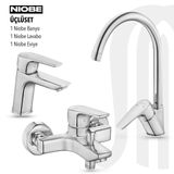 ECA NIOBE Banyo, NIOBE Eviye, NIOBE Lavabo Bataryası Üçlü Set.