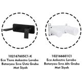Eca Tiera Ankastre Lavabo Bataryası Mat Siyah Set 102167605c1-k+102166601c1