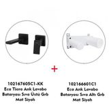 Eca Tiera Ankastre Lavabo Bataryası Mat Siyah Set ECA.ANKSET.LC101.C1