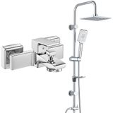 Eca Tiera Banyo Bataryasi+T-May Banyo Belen Kare Tepe Dus Takimi Seti Paslanmaz Krom