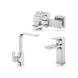 Eca Tiera Banyo + Tiera Eviye + Tiera Lavabo Bataryası Set 3'lü Krom
