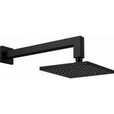 Eca Tiera Mat Siyah Duş Başlığı 25X25 Cm, 40 cm Duvardan Çıkış Borusu Dahil - 102145053C1 - 25 x 25 cm