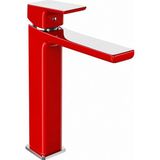 Eca Tiera Yüksek Lavabo Bataryası Kırmızı Krom - 103388002