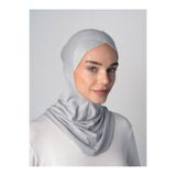 Ecardin Çapraz Hijab Türban Çapraz Boyunluklu Bone - ST232 Açık Gri