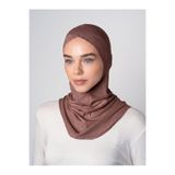 Ecardin Çapraz Hijab Türban Çapraz Boyunluklu Bone - ST232 Açık Kahve
