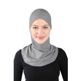 Ecardin Çapraz Hijab Türban Çapraz Boyunluklu Bone - ST232 Koyu Gri