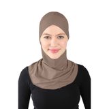 Ecardin Çapraz Hijab Türban Çapraz Boyunluklu Bone - ST232 Koyu Vizon