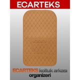 Ecarteks Araç Koltuk Arkası Organizer Deri - Oto Eşya Düzenleyicisi Cepli Lüks Tasarım - Kırmızı - Taba