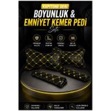 Ecarteks HER ARACA UYUMLU OTO YASTIK - EMNİYET KEMER PEDİ SETİ ( Siyah-Sarı)