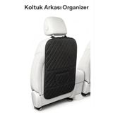 ECARTEKS PREMİUM QUALİTY CAR ACCESSORİES Araç Koltuk Arkası Organizer Deri - Oto Eşya Düzenleyicisi Cepli Lüks Tasarım - Siyah
