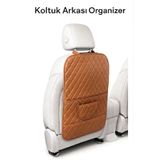 ECARTEKS PREMİUM QUALİTY CAR ACCESSORİES Araç Koltuk Arkası Organizer Deri - Oto Eşya Düzenleyicisi Cepli Lüks Tasarım - Taba