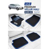 ECARTEKS Premium Quality Car Accessories Audı A3 2003 - 2011 Arası Uyumlu Premium Velur Halı Paspas Takımı - Özel Topuk Destekli Mavi