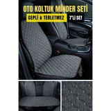 ECARTEKS Premium Quality Car Accessories Ecarteks Gri Terletmez Kaymaz Keten Oto Koltuk Minder Kılıf Komple Set 7 Parça Ergonomik Tasarım