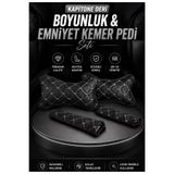 ECARTEKS PREMİUM QUALİTY CAR ACCESSORİES HER ARACA UYUMLU OTO YASTIK - EMNİYET KEMER PEDİ SETİ ( siyah-beyaz )