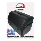 ECARTEKS PREMİUM QUALİTY CAR ACCESSORİES Oto Bagaj Düzenleyici Deri Fermuarlı Sabitlemeli Çanta Siyah