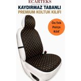 ECARTEKS Premium Quality Car Accessories Oto Ön Koltuk Tekli Minder Terletmez Kolay Montaj Universal Koruyucu Kılıf Kumaş Turuncu