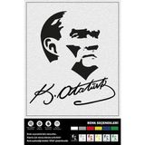 Ecce Atatürk Resim Ve İmza Stıcker 30 X 33 Cm