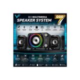 ECCO7 Rgb Led Işıklı 2+1 Ses Sistemi Bluetooth Hoparlör Fm Radyolu Karaoke Mikrofonlu TV PC Bilgisayar Uyumlu 50W