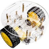 ECE 2WD Çift Katlı Şeffaf Yuvarlak Şasi Robot Araba Kiti Demonte Çizgi Takip Engelden Kaçınma Arduino Için