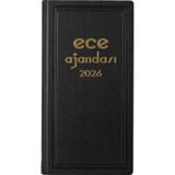 Ece Ajandası Asya 2026 - 17x33 Klasik Ciltli Ticari Ajanda - Kasa Ajandası Siyah