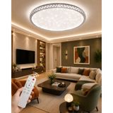 Ece Aydınlatma Mirage Özel Tasarım Yuvarlak Plastik Kasa Uzaktan Kumandalı Dimmerli 3 Renk Işıklı LED Avize Çap- 60 cm - Beyaz
