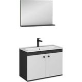 Ece Banyo 22RVS002080E City Antrasit Beyaz 80 Banyo Dolabı Seti