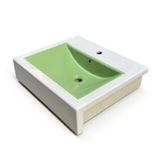 Ece Banyo - Sekura Dolay Uyumlu Lavabo 59 cm Beyaz, Fıstık Yeşili - 7735-4