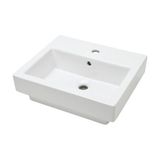 Ece Banyo - Sekura Tezgah Üstü Kare Lavabo 48 cm Beyaz - 7102