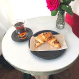 Ece Ev Modası Metal Sunum Tepsisi Metal Çay Tabağı Set- 6 Adet Çay Tabağı ve 6 Adet Sunum Tepsisi Sunumluk Tabak - Siyah