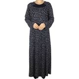 Ece Giyim 0kadın Desenli Kulplu Büyük Beden Anne Elbise - Lacivert - 4