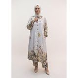 Ece Giyim KADIN TUNİK ÖNÜ DÜĞMELİ CEPLİ DESENLİ KOLAĞZI LASTİKLİ PANTOLON BELİ LASTİKLİ YAZLIK İKİLİ TAKIM