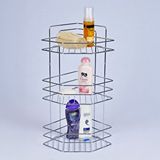 Ece Metal Alara Metal Üç Raflı Banyo Köşesi Krom Kaplama Metal Gümüş