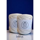 Ece Örgü Tasarım Atölyesi Krem Rengi Çok Katlı Merserize Koton El Örgü İpi (200 Gr.)