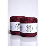 Ece Örgü Tasarım Atölyesi Merlot Plus. Çok Katlı Şarap Rengi Merserize Koton Arasına Bakır Sim Karışımı Tasarım El Örgü İpi