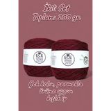 Ece Örgü Tasarım Atölyesi Spesso ,bordo renk, parmakla örüme uygun, 5mm kalınlığında, battaniye, ceket, örgü ipi (200gr.)