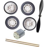 Ece Tekerlek Ø42Mm 4 Adet Tek Kanat Pervane 3-6V Dc Motor